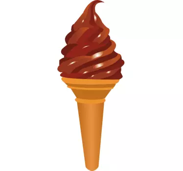 Chocolate Ice Cream Cone Decal - TenStickers