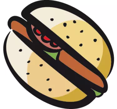 Colour Stroke Hamburger Sandwich Decal - TenStickers