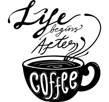 Coffee quote kitchen wall sticker - TenStickers
