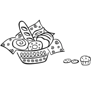Pastry Basket Kitchen Decal - TenStickers