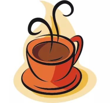 Cup of Hot Coffee Wall Sticker - TenStickers