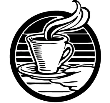 Logo Coffee Cup Illustration Wall Sticker - TenStickers