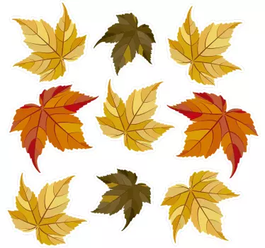 Colorful Leaf Series plant sticker - TenStickers