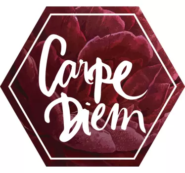 Carpe Diem Flower Design quote wall sticker - TenStickers
