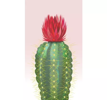 Cactus with Blooming Flower wall sticker - TenStickers