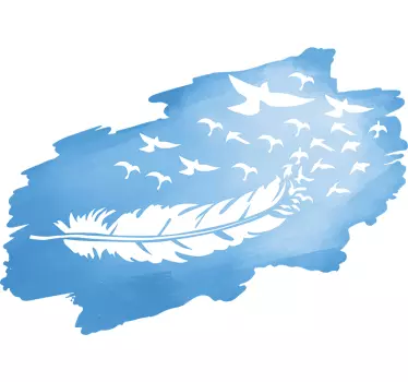 Elegant Feather Motif nature wall sticker - TenStickers
