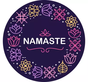 NAMASTE FLOWER CIRCLE DESIGN nature wall sticker - TenStickers