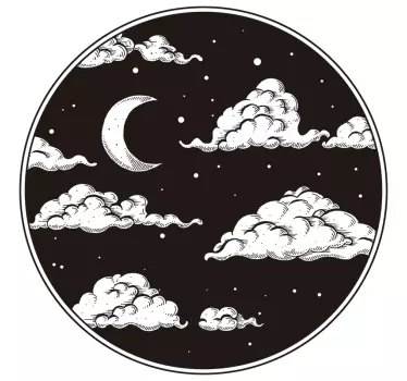Moonlit Cloud Scene nature wall sticker - TenStickers
