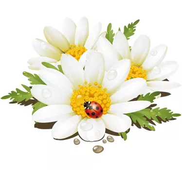 Daisies flower wall sticker - TenStickers