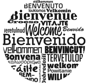 World Welcome Greetings Text Wall Sticker - TenStickers