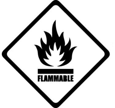 Inflammable Sign Sticker - TenStickers