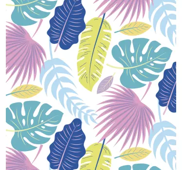 Colorful Leaf Patterns nature wall sticker - TenStickers