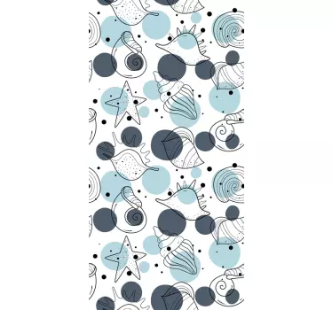 Stylish Shell Patterns nature wall sticker - TenStickers