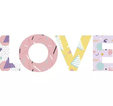 Memphis style love wall sticker - TenStickers