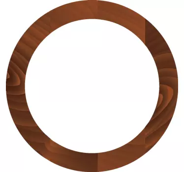 Round wooden frame mirror sticker - TenStickers