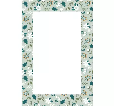 Floral mirror frame mirror wall sticker - TenStickers