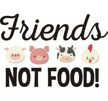 Friends not food vegan wall decal - TenStickers