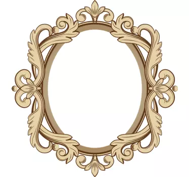 vintage oval frame mirror wall sticker - TenStickers