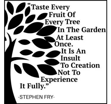Stephen Fry quote tree wall decal - TenStickers