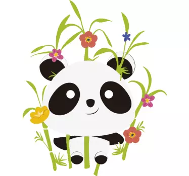 Bamboo tree with pandas wild animal wall sticker - TenStickers