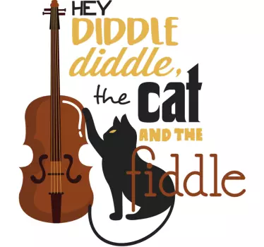 Hey diddle diddle nursery rhyme song lyric wall decal - TenStickers