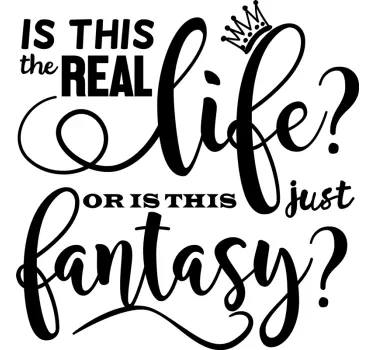 Queen Rhapsody lyrics text wall sticker - TenStickers