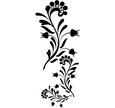 Silhouette flowers and stems wall sticker for bedroom - TenStickers