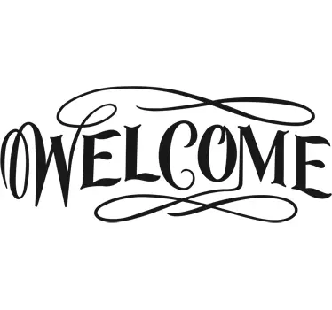 Calligraphic welcome door text sticker - TenStickers