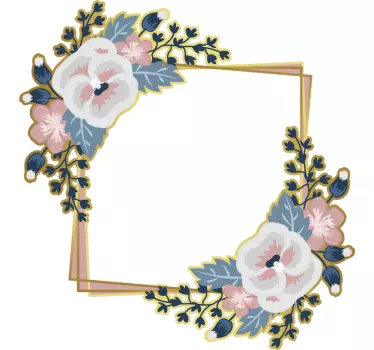 flowers mirror sticker - TenStickers