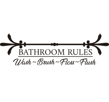 Bathroom wall sticker rules text - TenStickers