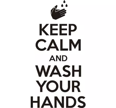 Keep calm and wash your hands text  mirror sticker - TenStickers