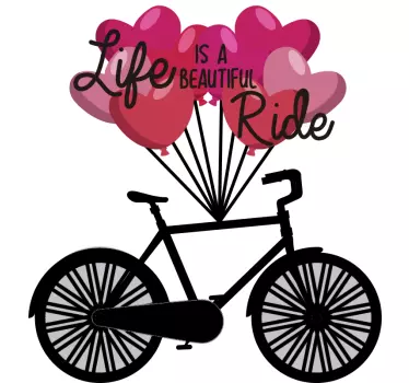 Life is a beautiful ride cycling wall sticker - TenStickers