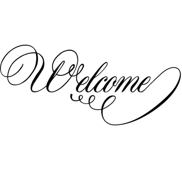 Elegant welcome text door sticker - TenStickers
