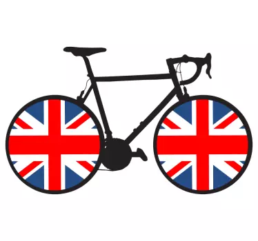 Union Jack bike cycling laptop sticker - TenStickers