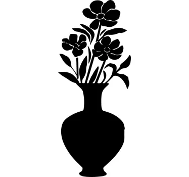 Flowerpot flower wall sticker - TenStickers