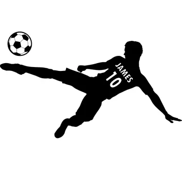 Football Player with Name and Numbe football wall sticker - TenStickers
