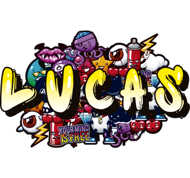 Graffiti colourful name urban wall sticker - TenStickers