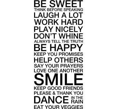Life rules motivational sticker - TenStickers
