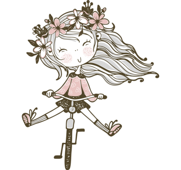 Flower-headed girl  illustration wall art - TenStickers