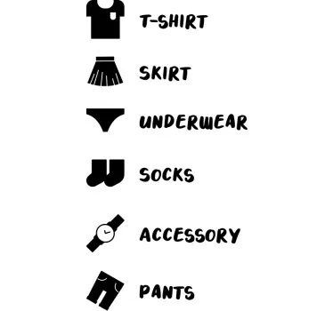 Closet clothing labels furniture sticker - TenStickers