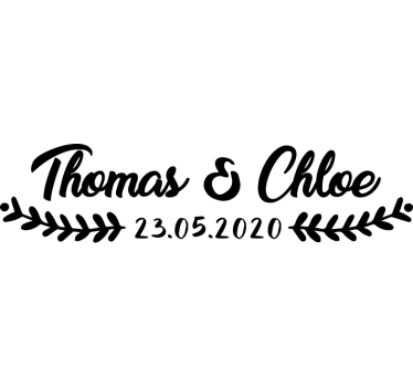 Marriage and wedding large car sticker - TenStickers