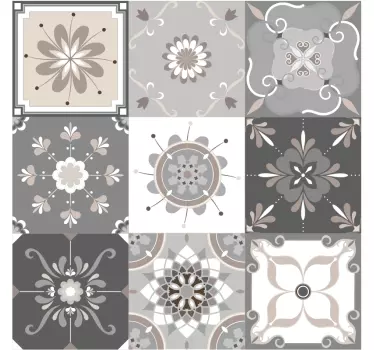 Gray tone bathroom tile sticker - TenStickers