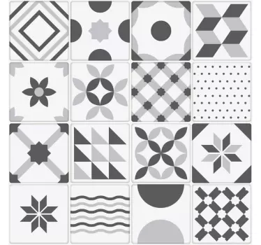 Vintage blue tiles  furniture decal - TenStickers