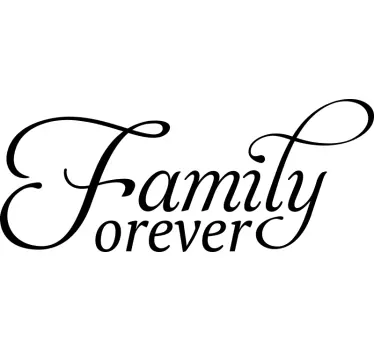 Family forever home text living room wall sticker - TenStickers