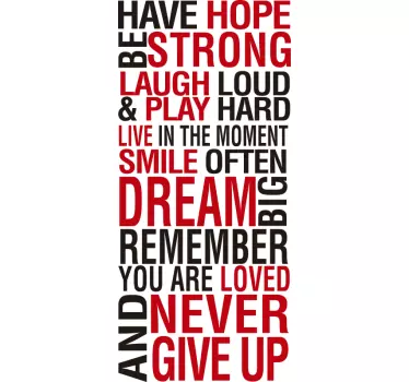 Have Hope and Be Strong motivational text sticker - TenStickers