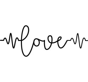 Love heart beat love wall sticker - TenStickers