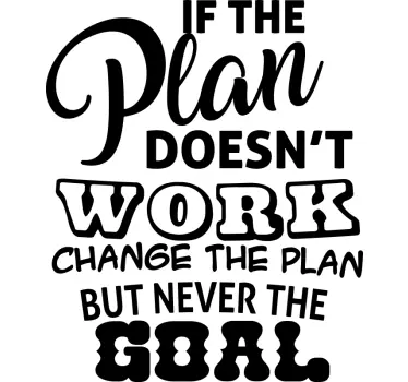 Never change the goal text motivational wall sticker - TenStickers