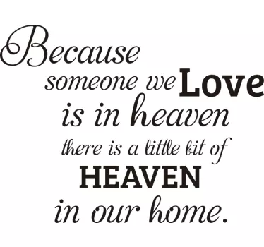 Someone we love is in heaven text wall decal - TenStickers
