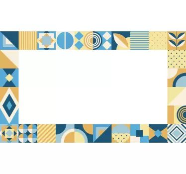Tiles frame design mirror sticker - TenStickers