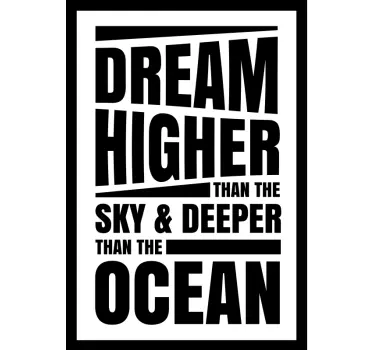 DREAM HIGHER THAN SKY quote wall sticker - TenStickers